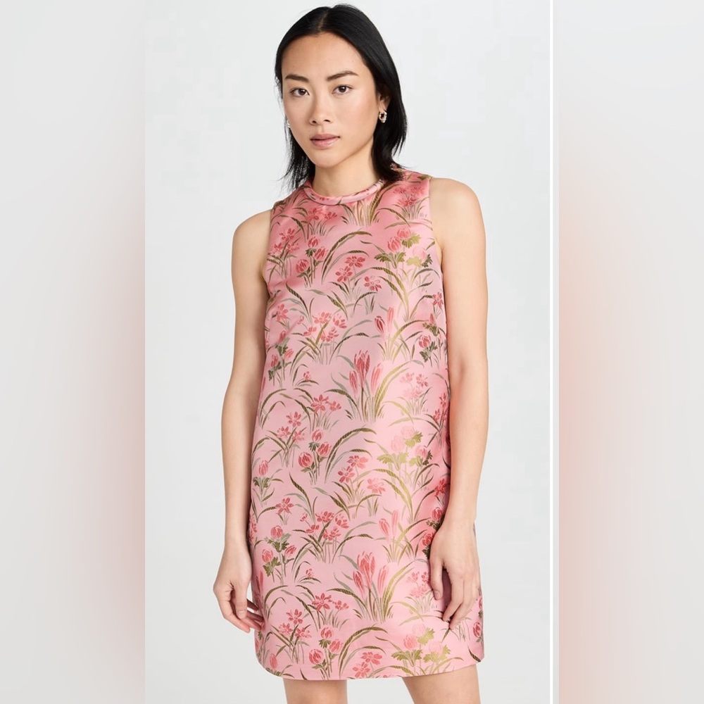 Cara Cara Pink and Green Floral Midi Dress